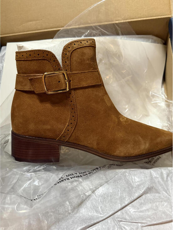Cole Haan Shoes - NWT! Cole Haan Norella Buckle Bootie in Tobacco Suede Size 6B